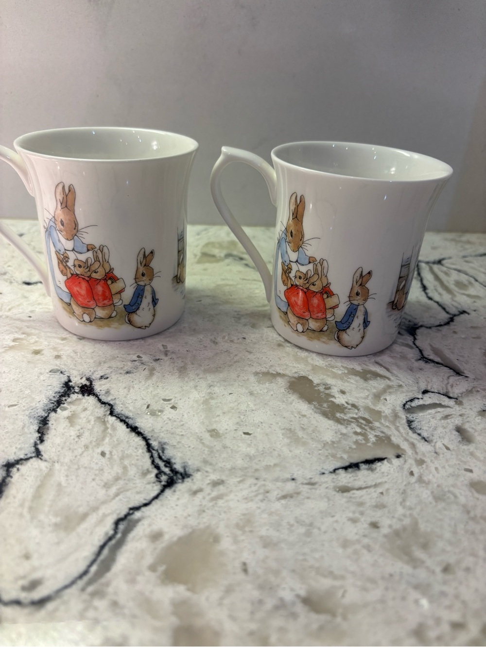 Pair Bone China Beatrix Potter Peter Rabbit Mugs